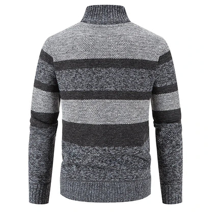Autumn Winter Sweater Men Warm Cashmere Cotton Blended Pullovers Cardigan Men Fashion Casual Stand Collar Breathable Men Jackets