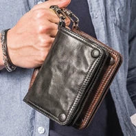 Fashion Vintage Genuine leather Wallet Men short Bifold Money Clips Leather male wallet Purse Coin Bag money Holder WC-007