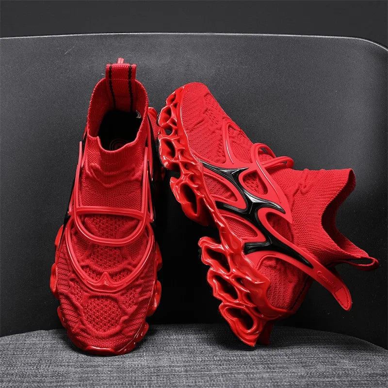 Men's Blade Type Shoes Breathable Shock Absorption Running Shoes Non-Slip Shoes For Jogging Tennis Gym Casual Walking Sneakers
