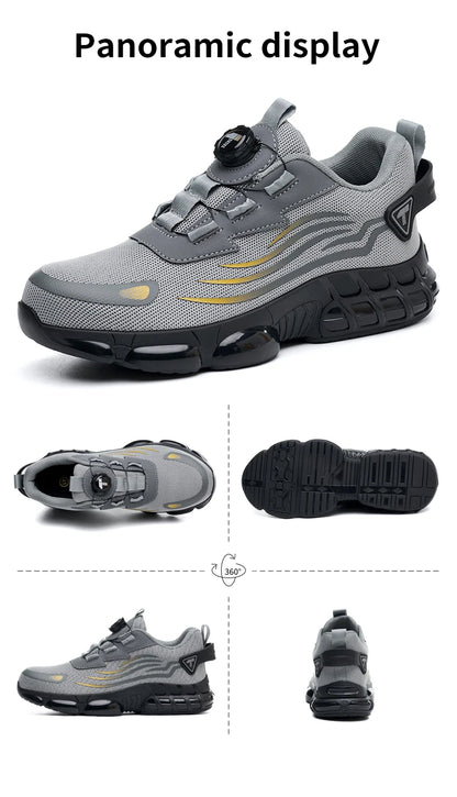 Botones giratorios zapatos de Seguridad masculinos, zapatos de trabajo,  botas de Seguridad Anticoagulantes  Tactical Boots