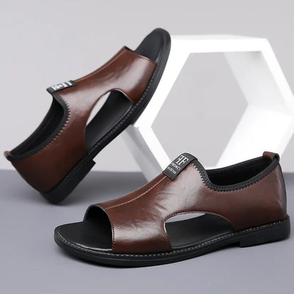 Sandals for Men Brand Casual Shoes Outdoor Fashion Men's Slippers Comfortable Beach Shoes High Quality Leather Men Flat Sandals