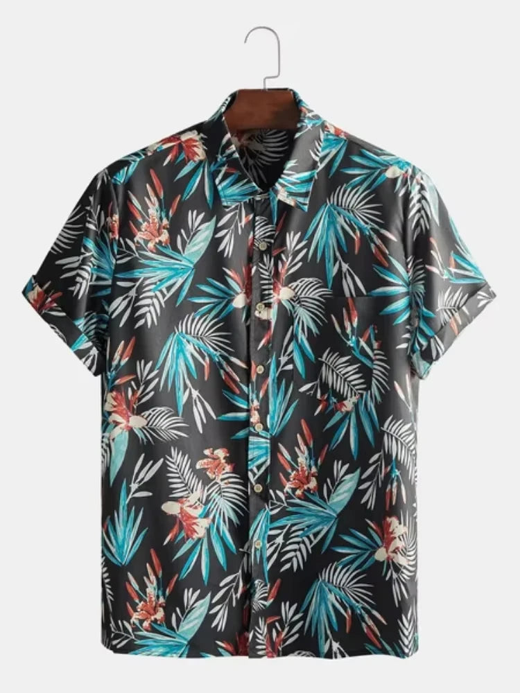 Men's Shirt Lapel Party Shirt Men's Casual Street Short Sleeve Summer New Fashion Banana Animation 3D Print Tops Men's Clothing