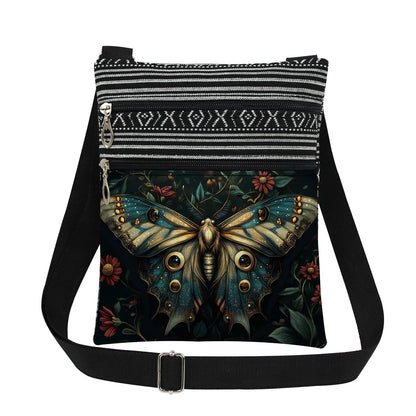 Bohemian-style Moth Unisex Crossbody Bag Adjustable Strap Men's Crossbody Bag Women's Outdoor Shoulder Bag