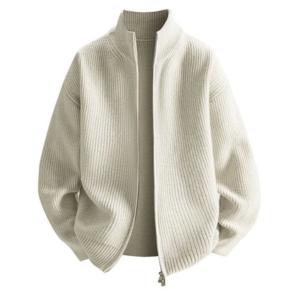Cardigan Sweater Men's Knitted Sweater Spring and Autumn Fleece Thickened Outer Wear Loose  New Coat