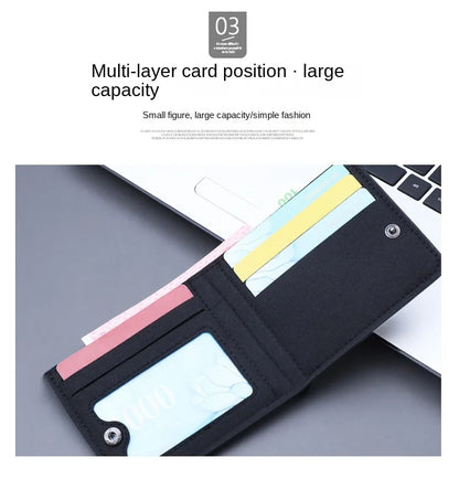 Horse Dragon Pattern Canvas Boy Girl Kids Wallet Black Card Holder Male Money Bag Bank Holder Short Purse Credit Card Case Bag
