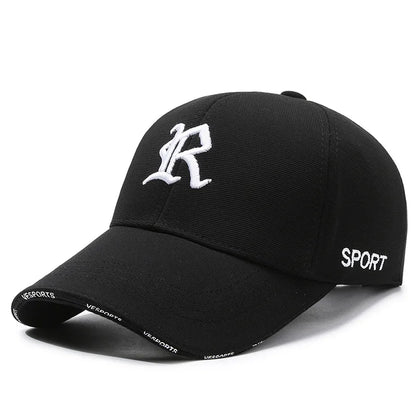 Fashionable letter R embroidered baseball cap for men and women, hip-hop trend for spring, summer, autumn, outdoor adjustable ca