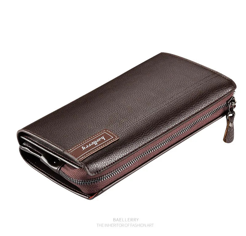 Baellerry Large Capacity Phone Pocket New Men Wallets Handbag Brand Card Holder Zipper Male Wallets Passport Case Men's Purses