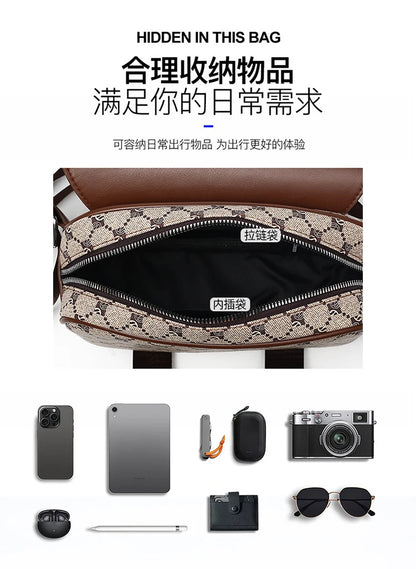 2026 New Design Shoulder Bag Men Crossbody Bag Fashion Business PU Leather Chest Bag Male Mobile Phone Bag Purses Handbags