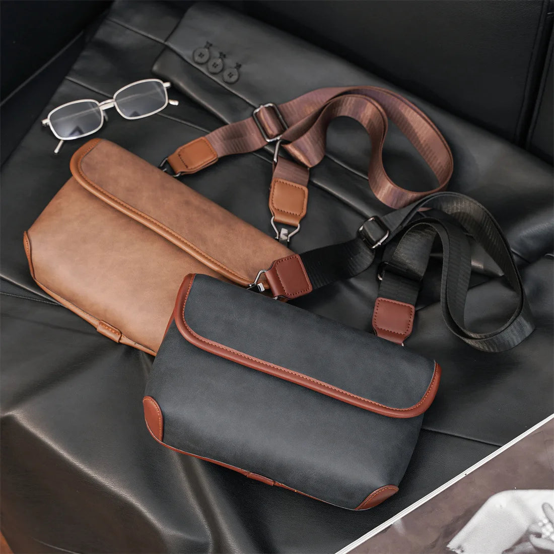Casual Fashion Crossbody Bag Men Flap Shoulder Bag Vintage Design Shoulder Messenger Bags Unisex Mobile Phone Sling Handbags