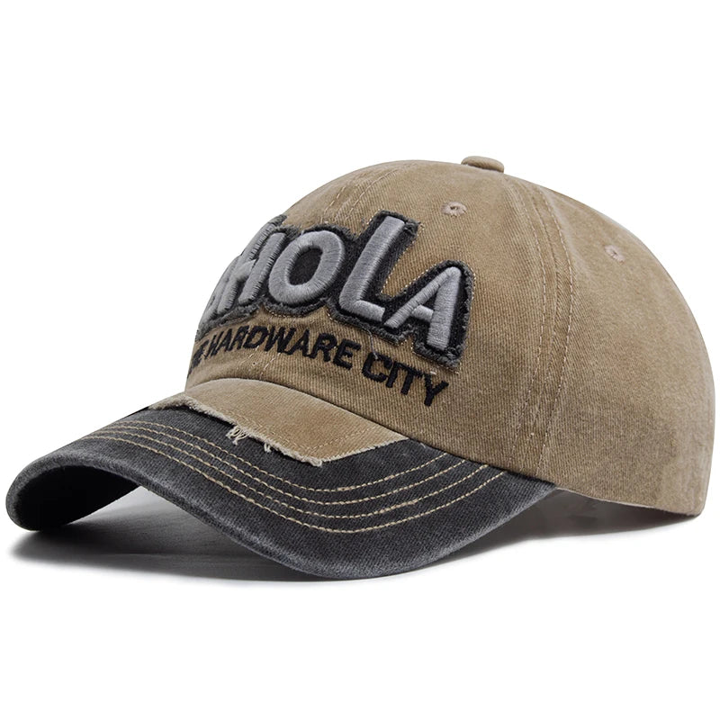 Men Women Baseball Caps BHOLA Fashion Letter Embroidery Hip Hop Cap Summer Washed Cotton Vintage Casual Sun Visor Hat Adjustable