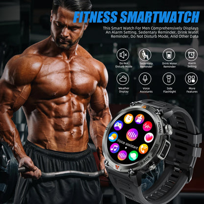 EIGIIS KE3 Bluetooth Call Smart Watch Men Full Touch Screen Health Monitor Clock With Flashlight Men SmartWatch For IOS Android