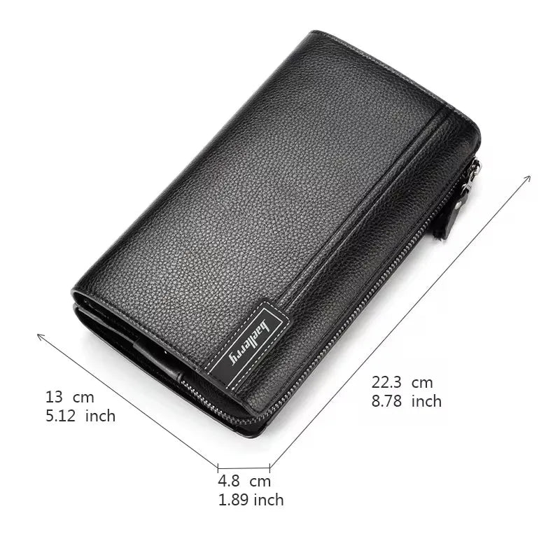 Baellerry Large Capacity Phone Pocket New Men Wallets Handbag Brand Card Holder Zipper Male Wallets Passport Case Men's Purses
