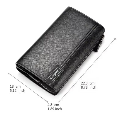Baellerry Large Capacity Phone Pocket New Men Wallets Handbag Brand Card Holder Zipper Male Wallets Passport Case Men's Purses