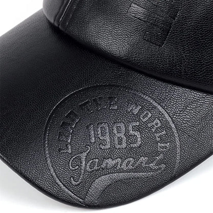 Unisex 1985 Letter Imprinting Leather Baseball Caps Spring and Autumn Outdoor Adjustable Casual Hats Sunscreen Hat