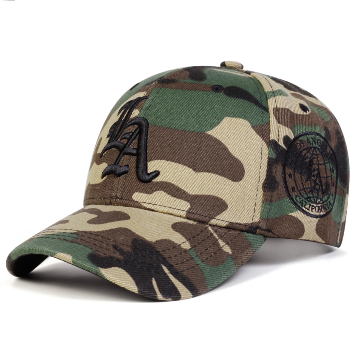 Unisex Gothic LA Embroidery Camouflage Baseball Caps Spring Autumn Outdoor Adjustable Casual Hats Sunscreen Hat Sports Cap