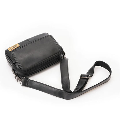 Vinatge Men's Crossbody Bag Soft PU Leather Shoulder Bag For Men Fashion Square Crossbody Messenger Bag Flap Zipper Satchels