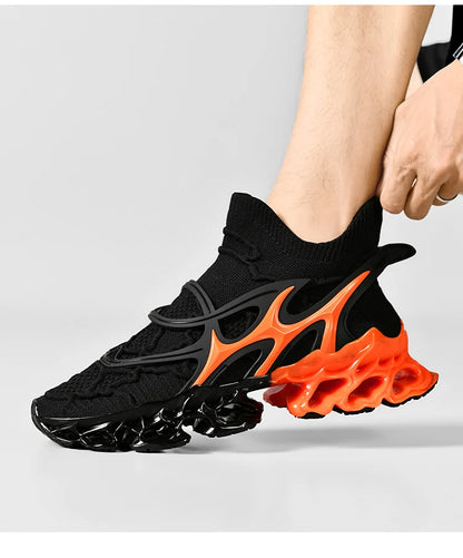 Men's Blade Type Shoes Breathable Shock Absorption Running Shoes Non-Slip Shoes For Jogging Tennis Gym Casual Walking Sneakers