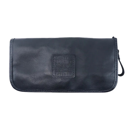 YETTIES Men's Vegetable Tanned Leather Long Clutch Wallet Large Capacity Multi-Function Document Vintage Business Handheld Purse