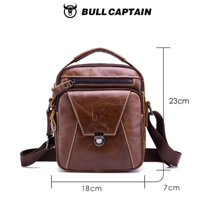 BULLCAPTAIN  Genuine Leather Men's Bag Single Crossbody Bag Shoulder Bag Men's Messenger Bag