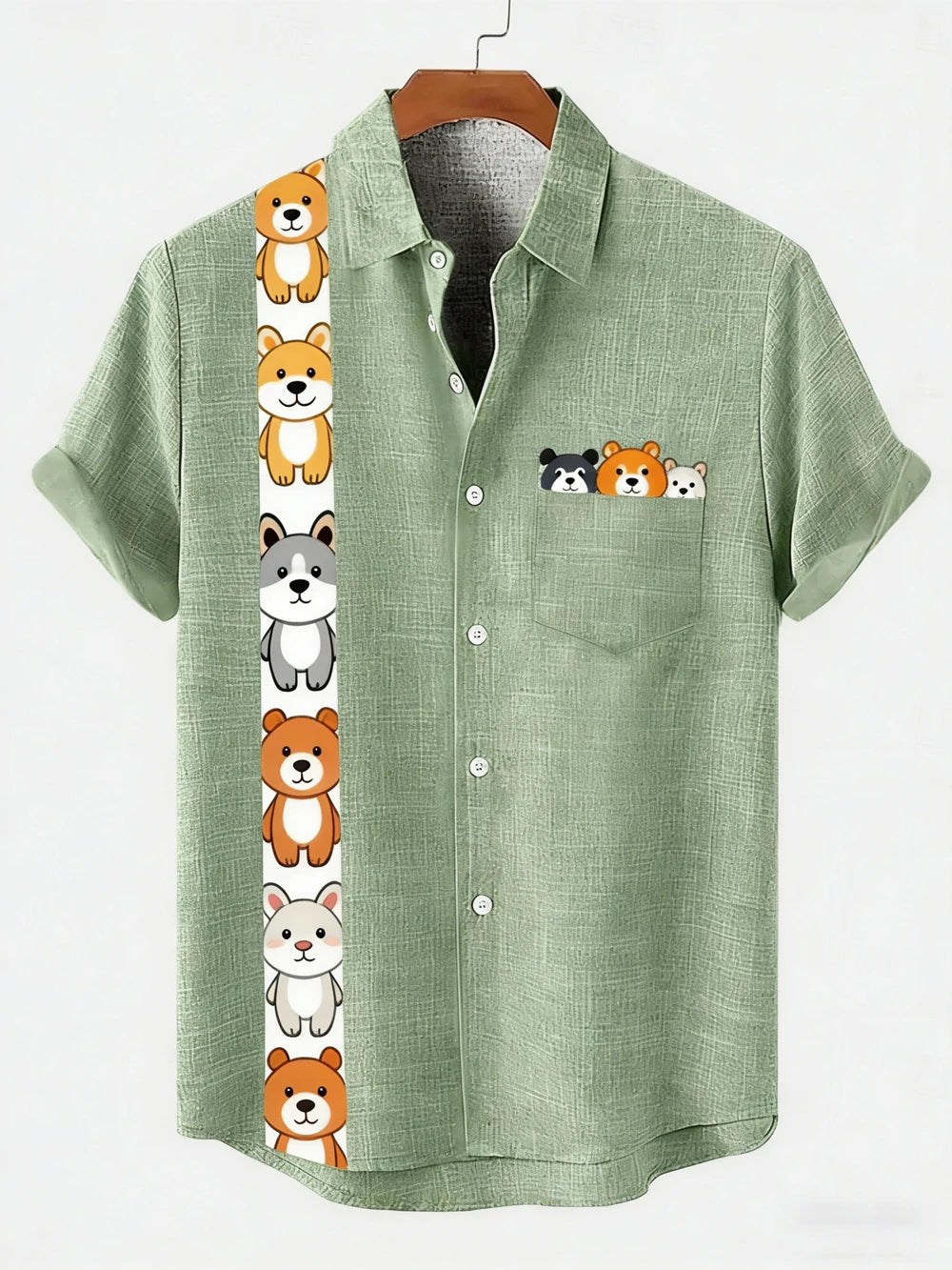 2026 Daily Men's Casual Short Sleeved Shirt with Natural Ethnic Pattern Printed Shirt Hawaii Beach Vacation Clothing