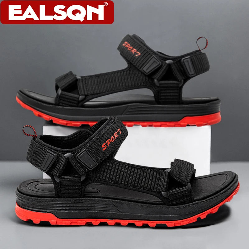 Summer Outdoor Sport Men Sandals Open Toe Breathable Casual Beach Shoe Black Antiskid Fashion Walking Sandalias