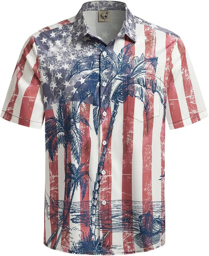 Men's Coconut Tree 3D Print Shirt for Summer - Quick-Drying, Loose Fit, Suitable for Everyday Wear, Perfect for Beach Vacations