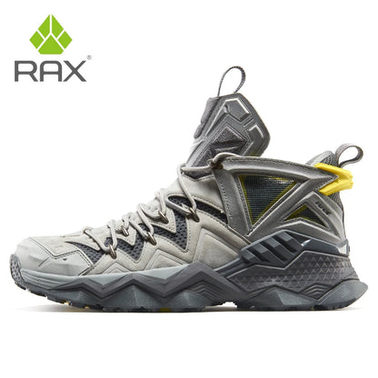 RAX Men Hiking Shoes Mid-top Waterproof Outdoor Sneaker Men Leather Trekking Boots Trail Camping Climbing Hunting Sneakers