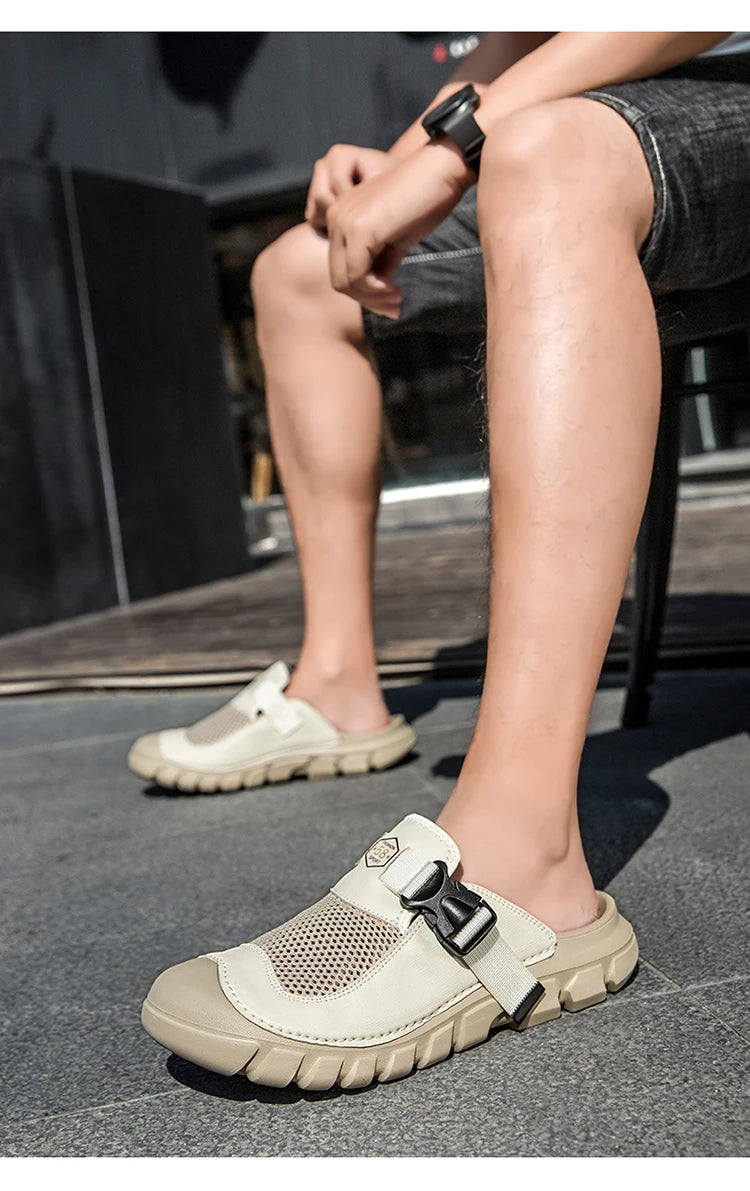 Summer Men Sandals Genuine Leather Mens Casual Shoes Outdoor Men Leather Sandals for Men Beach Shoes Roman mens Shoes