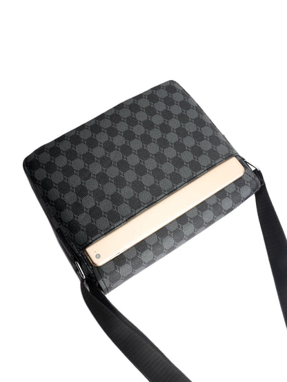 Men's Flap Shoulder Bag Fashion Casual Men's Crossbody Horizontal Business Briefcase Large Capacity Plaid Backpacks