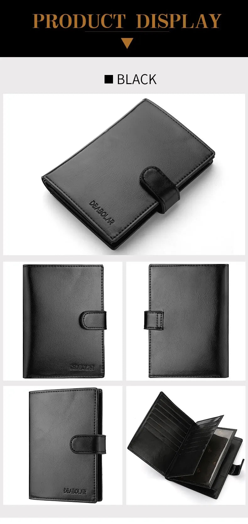 Stylish Travel Passport Bag Multi-Card Card Holder Portable Multi-Function Men's Wallet