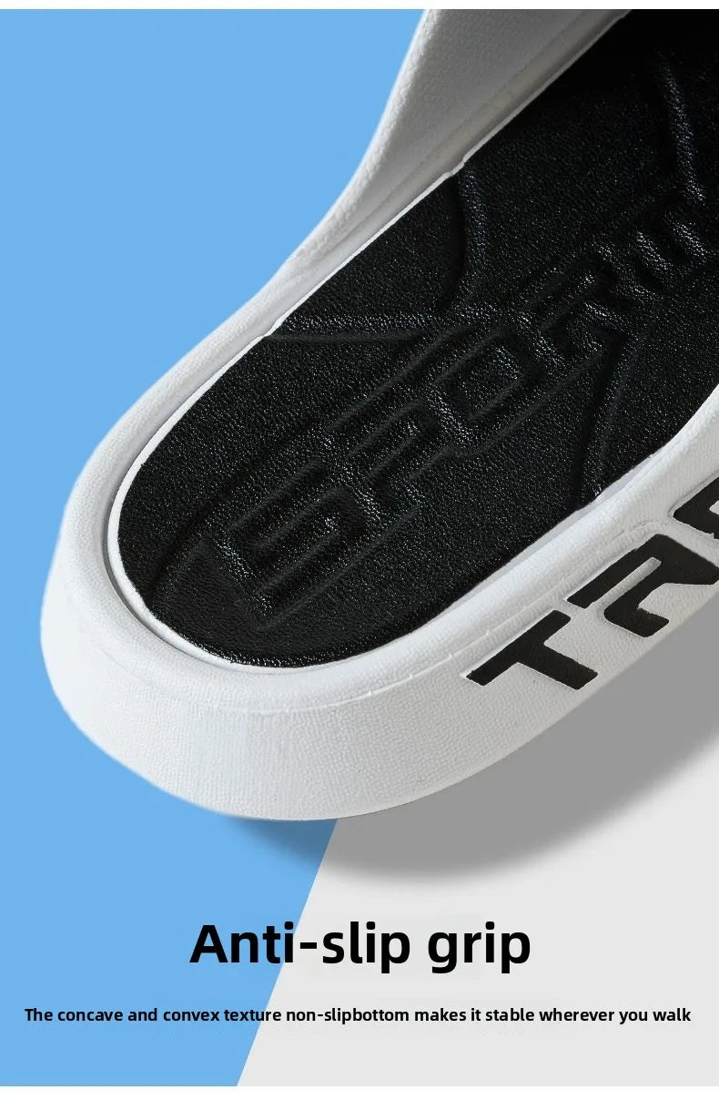 Fashion Men's Slippers PVC Soft Sole Non-slip Slides Casual Outdoor Beach Flip Flops Home Bathroom Couples Slippers New Sandal