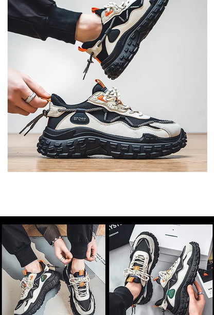 Men's sports running shoes breathable anti slip casual sneaker outdoor walking shoes for male students and men