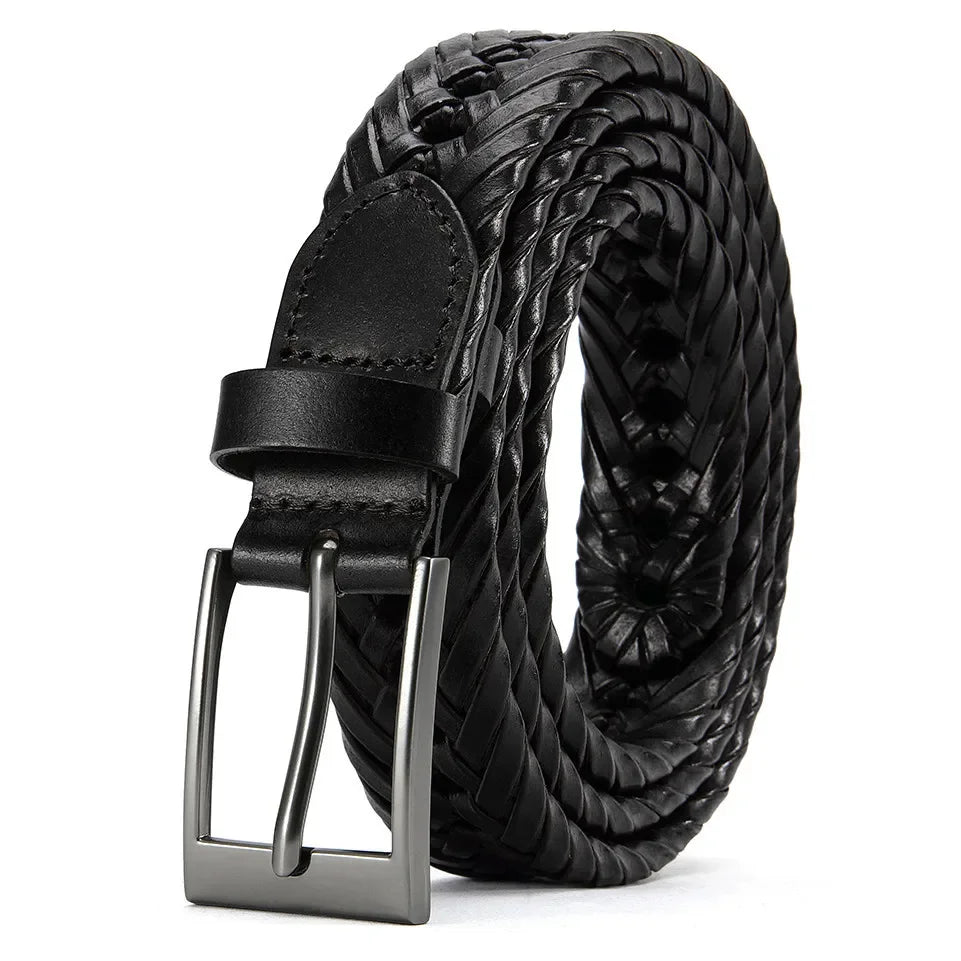 High Quality Genuine Leather Men Belts LONG Large Pin Buckle Metal Automatic Buckle High Quality Casual for Jeans Women Strap