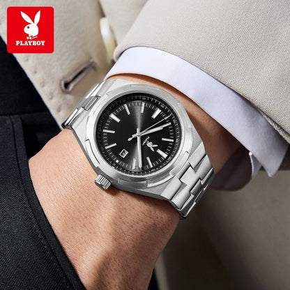 PLAYBOY 3112 Brand original authentic stainless steel strap luminous function calendar display men's quartz watch