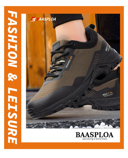 Baasploa Men Hiking Shoes New Outdoor Climbing Waterproof Non-slip Wear-resistant Sneakers Male Casual Lace-Up Walking Shoes ﻿
