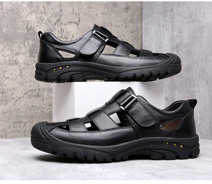 Classic High Quality Cow Leather Sandals Summer Outdoor Handmade Men Sandals Fashion Comfortable Men Beach Leather Shoes