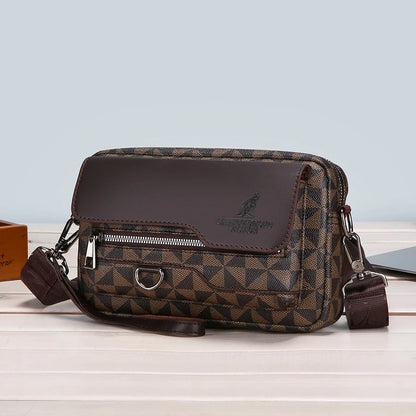 Business Men's Clutch Bags High Quality PU Leather Man's Small Shoulder Bag Multi-Functional Men Handbag Bag With Waist Strap