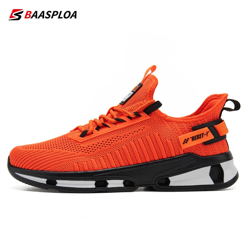 Baasploa Men Running Shoes Lightweight Breathable Jogging Sport Shoes Male Lace-up Fashion Comfort Casual Sneakers Non-slip
