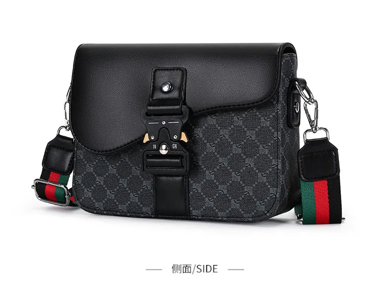 Luxury Plaid Crossbody Bags Men Fashion Buckle Flap Men's Crossbody Bag Casual Shoulder Bag Male Waterproof Business Sling Bags