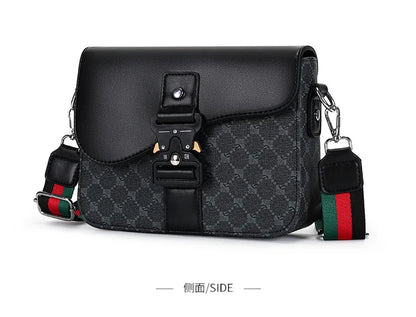 Luxury Plaid Crossbody Bags Men Fashion Buckle Flap Men's Crossbody Bag Casual Shoulder Bag Male Waterproof Business Sling Bags