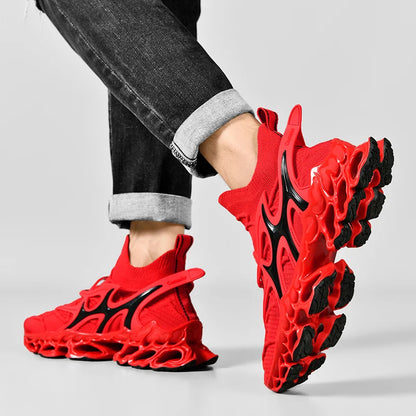 Men's Blade Type Shoes Breathable Shock Absorption Running Shoes Non-Slip Shoes For Jogging Tennis Gym Casual Walking Sneakers