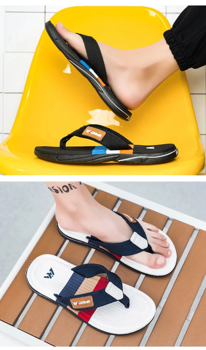 Summer new thick-soled casual flip-flops for men, anti-slip, anti-odor and wear-resistant, beach flip-flops for outdoor wear