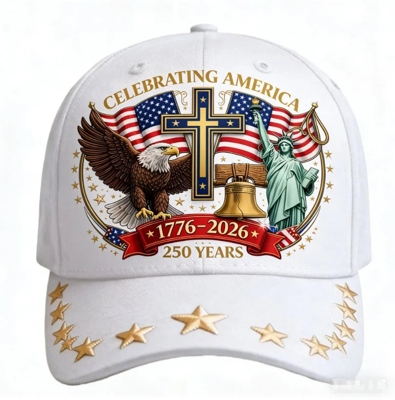 250th Anniversary Patriotic Baseball Caps, Retro Embroidered Adjustable Hats, Independence Day Gifts for History Enthusiasts