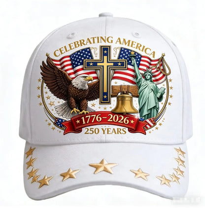 250th Anniversary Patriotic Baseball Caps, Retro Embroidered Adjustable Hats, Independence Day Gifts for History Enthusiasts