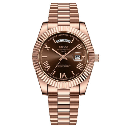 NIBOSI Fashion Watch Men Day Date Miyota Quartz Men Watch Top Brand Luxury Wristwatch Waterproof Steel Male Clocks Reloj Hombre