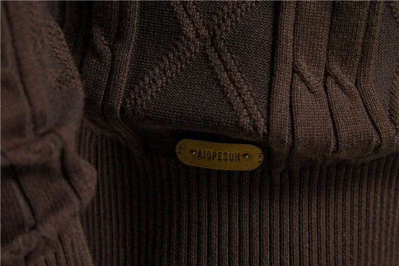 Cotton Argyle Cardigan Men Casual Single Breasted Solid Color Business Mens Cardigans New Winter Fashion Sweater Man