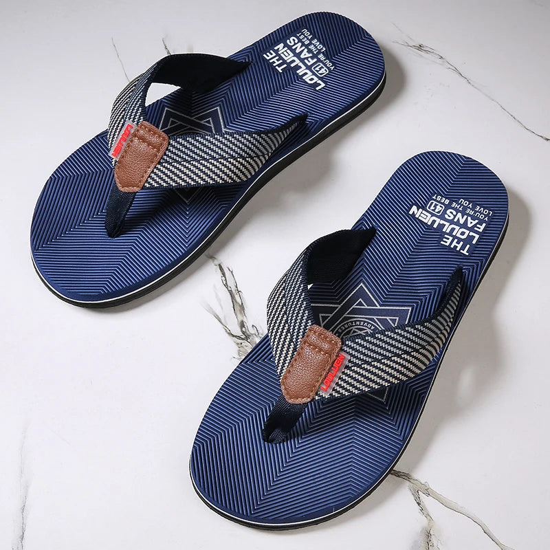 Men's Cotton Slippers Comfortable Breathable Home Footwear Soft Slip On Summer Sandals