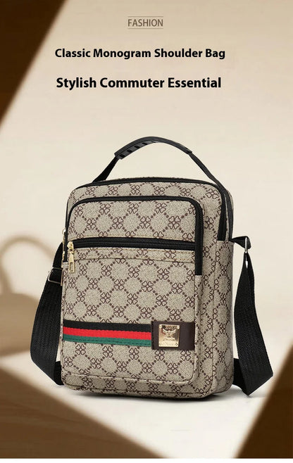 2026 New Fashion Men's Crossbody Bag Casual Multi-Layer Versatile Business Shoulder Bag Handbag