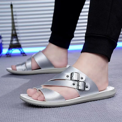 New Men's Daily Slippers Outdoor Casual Sandals Non-slip Lightweight Male Cool Slides Outdoor Man Half Drag Flip-flops Sandalias