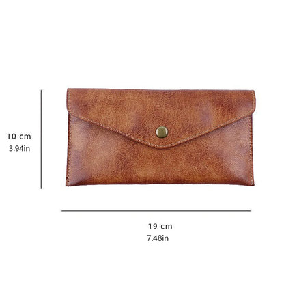 Genuine Leather Men Handmade Wallet High Quality Retro Handbag Simple Phone Pocket Card Bag Big Capacity Male Purses